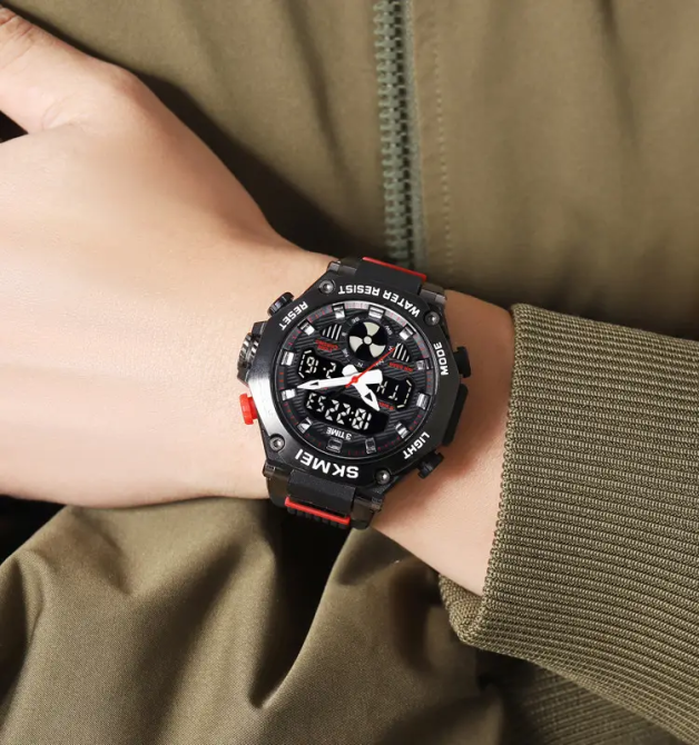 Часы мужские спортивные наручные Skmei 2223 Черный Винница - изображение 9