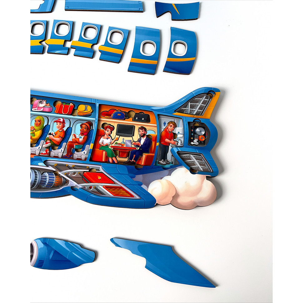 Дерев'яний Пазл-вкладиш "Літак" Ubumblebees PSF161 Вінниця - фото 6