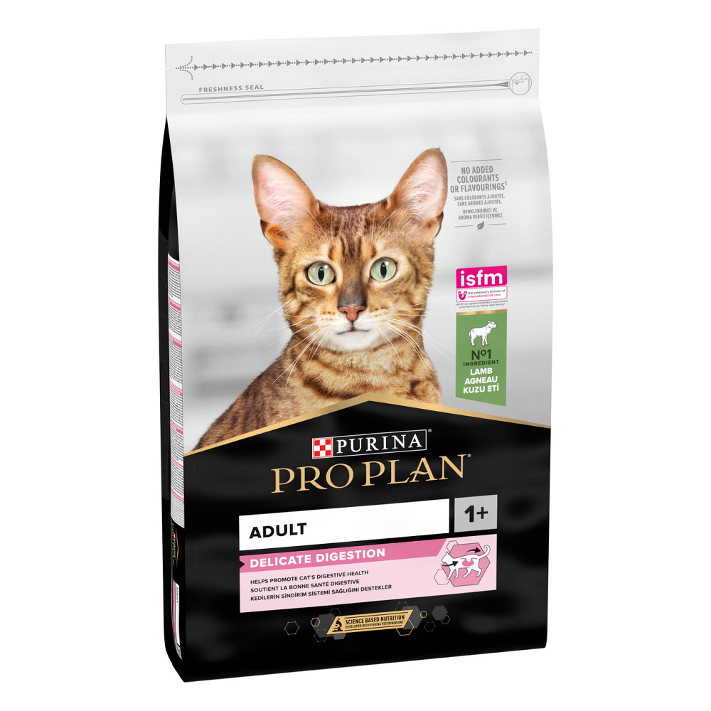 Сухой корм PRO PLAN Adult 1+ Delicate Digestion для взрослых кошек с чувствительным пищеварением и требовательных к еде, с ягненком, 10 кг Киев - изображение 2