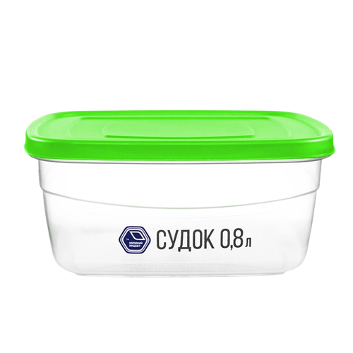 Контейнер універсальний 0,8л прозорий/зелений Народний продукт Житомир