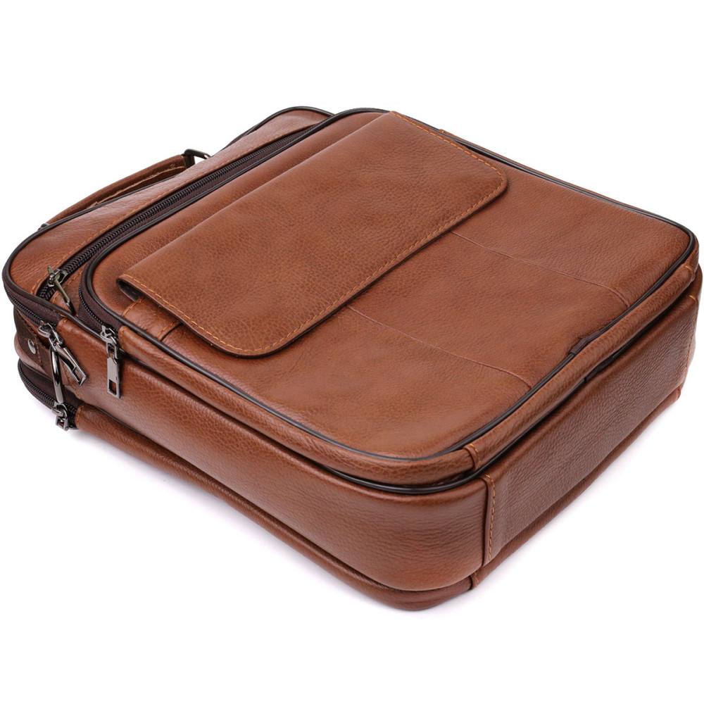 Мужская сумка с ручкой для переноса в руке из натуральной кожи Vintage 23025 Светло-коричневый Киев - изображение 8