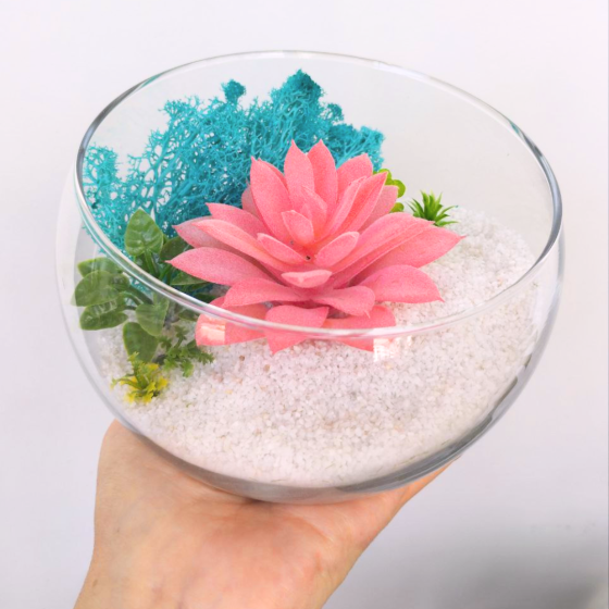 Ємність для флораріуму. Ваза зі скошеним горлом. Ваза для квіткових композицій. Діаметр 15 см Одеса