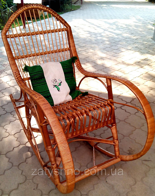 Кресло качалка плетеное из лозы | кресло-качалка для отдыха садовая для дачи Киев - изображение 1