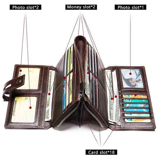 Мужской клатч в гладкой коже 20236 Vintage Коричневый Киев