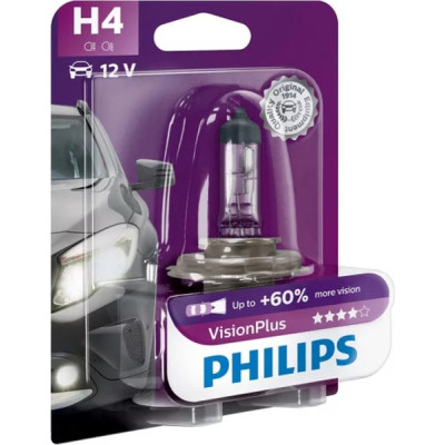 Автолампа Philips 12342VPB1 H4 Vision Plus 12V 60/55W (3228) Вінниця - фото 1