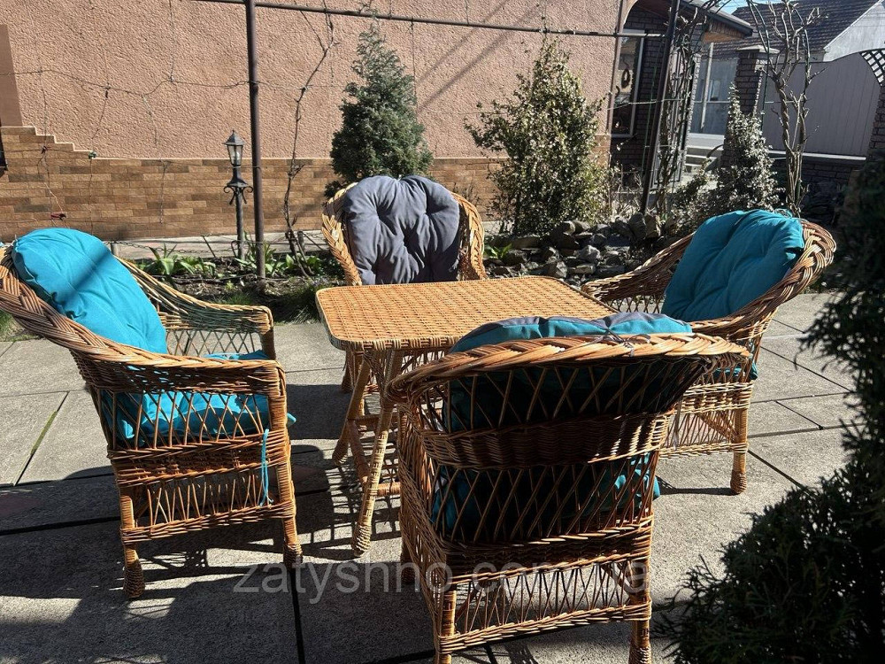 Мебель плетеная с голубыми накидами Киев - изображение 7