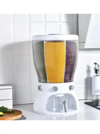 Белый Диспенсер для круп вращающийся с дозатором Коломия