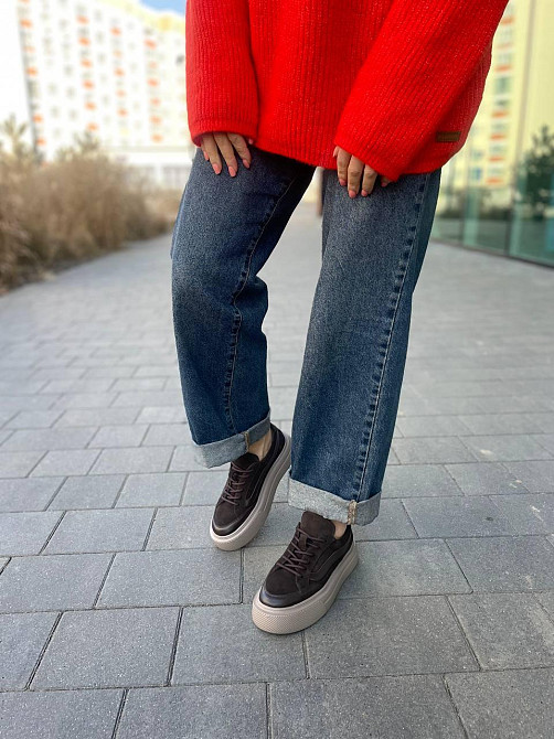 Кеди жіночі M.KRAFT коричневі шкіра+замша весна-осінь розмір 37-40 (21605) Київ - фото 7