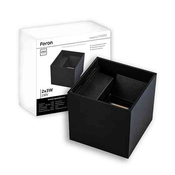 Архітектурний світлодіодний накладний світильник Feron DH012 6Вт 4000K чорний Харьков