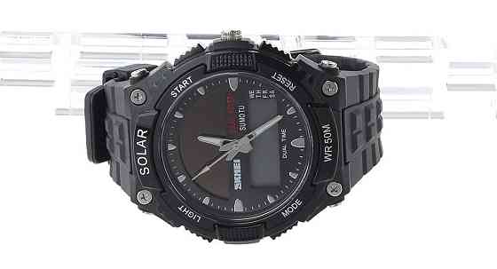 Чоловічий спортивний годинник Skmei 1049 із сонячною батареєю (Чорний) Вінниця