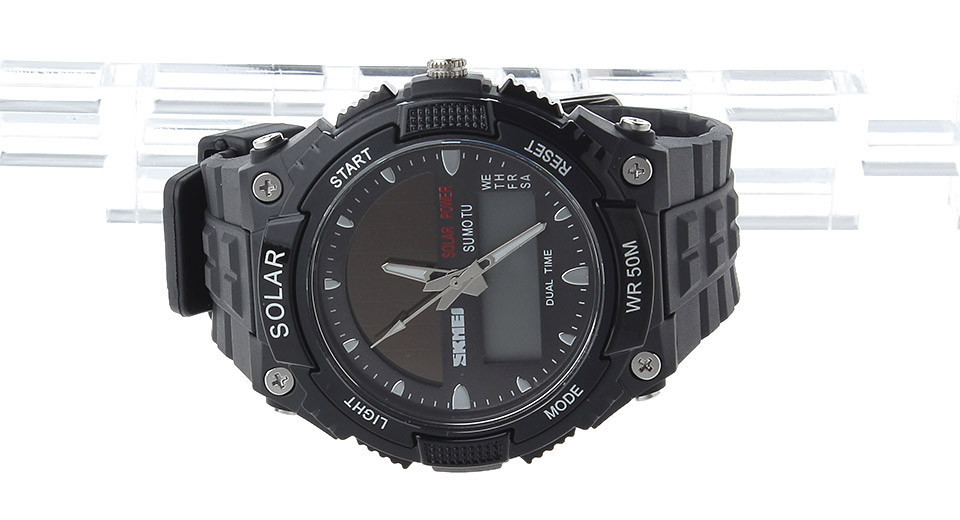 Чоловічий спортивний годинник Skmei 1049 із сонячною батареєю (Чорний) Вінниця - фото 6