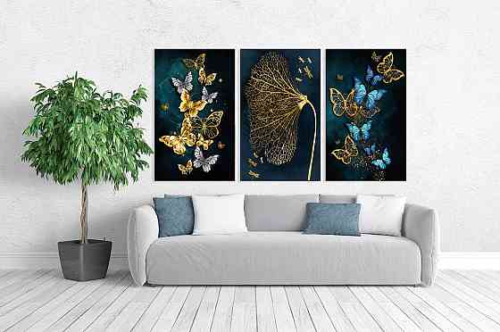 Модульная картина в гостиную / спальню  Метелики   ART-098_3A 70х130 см Киев