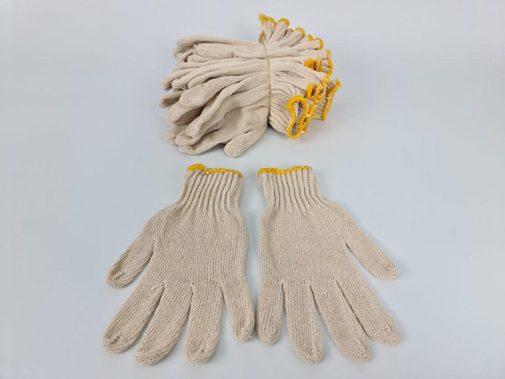 Господарські рукавички щільні Х/Б білі Китай (10 пар) Харків - фото 4