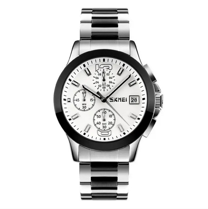 Мужские часы Skmei 9126 с хронографом Серебристый с белым циферблатом Винница - изображение 3