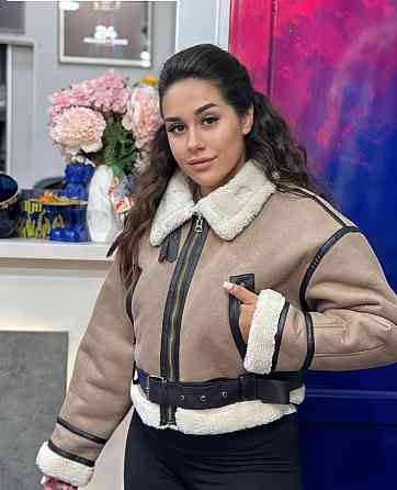 Дубленка женская укороченая Бежевый M Харьков