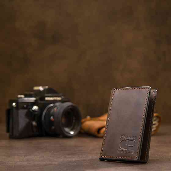 Маленький шкіряний картхолдер Коричневий (GRANDE PELLE) Київ