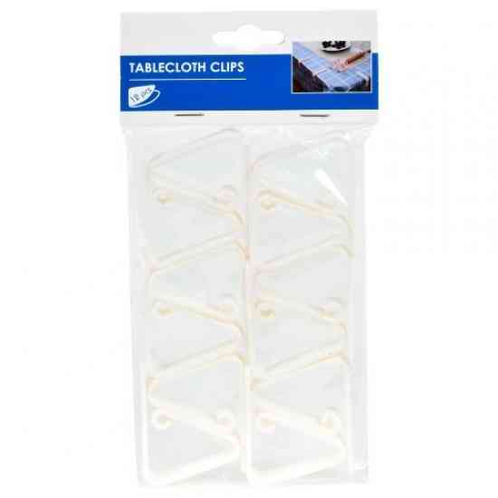 Затискачі для скатертини для столу Білі (12 шт./уп.), фіксатор тримач для скатертини пластиковий Вінниця