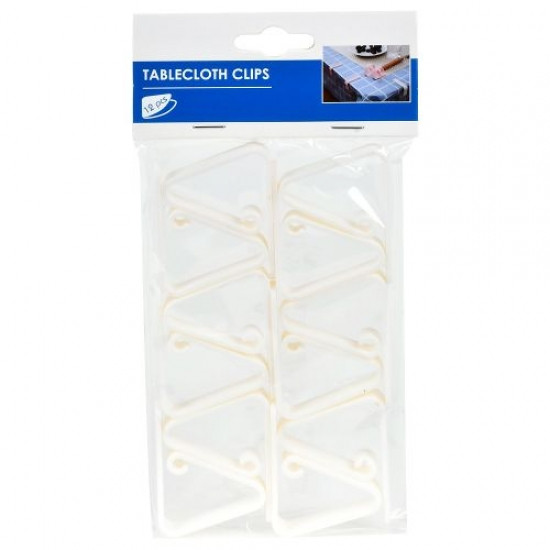 Зажимы для скатерти для стола Белые (12 шт./уп.), фиксатор держатель для скатерти пластиковый Винница - изображение 1