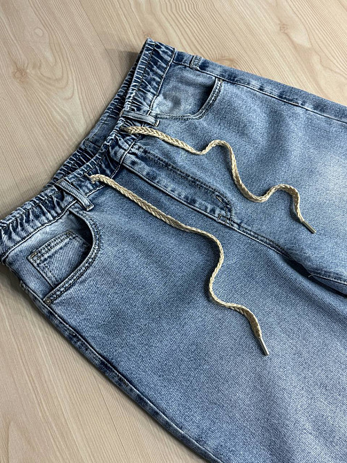 Джинсы женские Liana 1-047 палаццо с резинкой на талии стрейчевые большие размеры голубые , голубой, З6, 36, 94 см, 115 см Киев - изображение 2