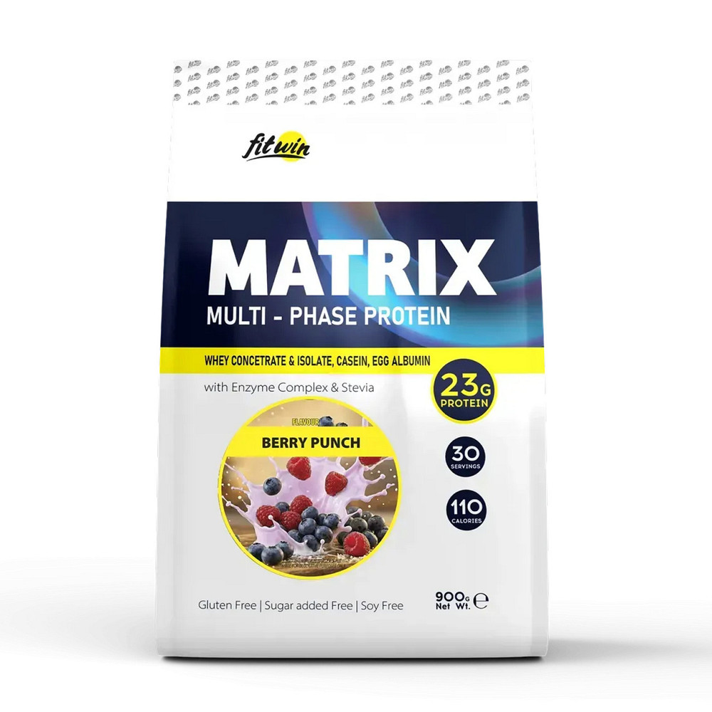 Комплексний протеїн FitWin Matrix Multi-Phase Protein 900 г Ягідний пунш Київ - фото 1
