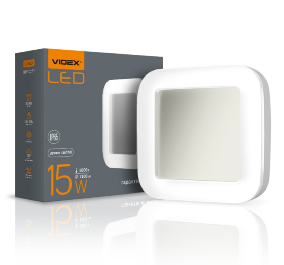 LED Світильник квадратний 15W 5000К 220V Videx Житомир