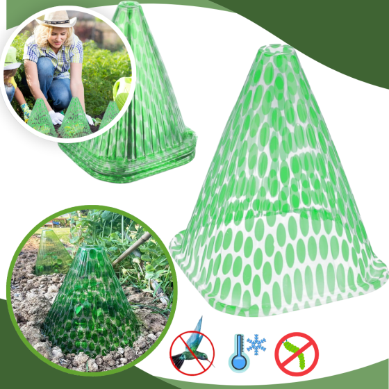 Набор конусов 5 шт,садовые пластиковые для сада и огорода защитные для рассады, зелени, цветов размер 19х22 см Каменец-Подольский