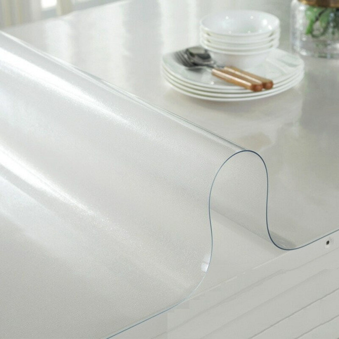 Мягкое стекло Прозрачная силиконовая скатерть на стол Soft Glass Защита для мебели 1.4х1.0 м (тощина 1.5мм) Винница - изображение 10
