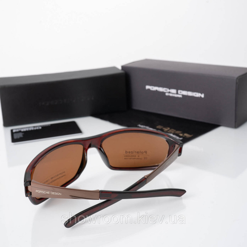 Мужские солцезащитные коричневые очки Porsche Design (0375) Киев - изображение 2