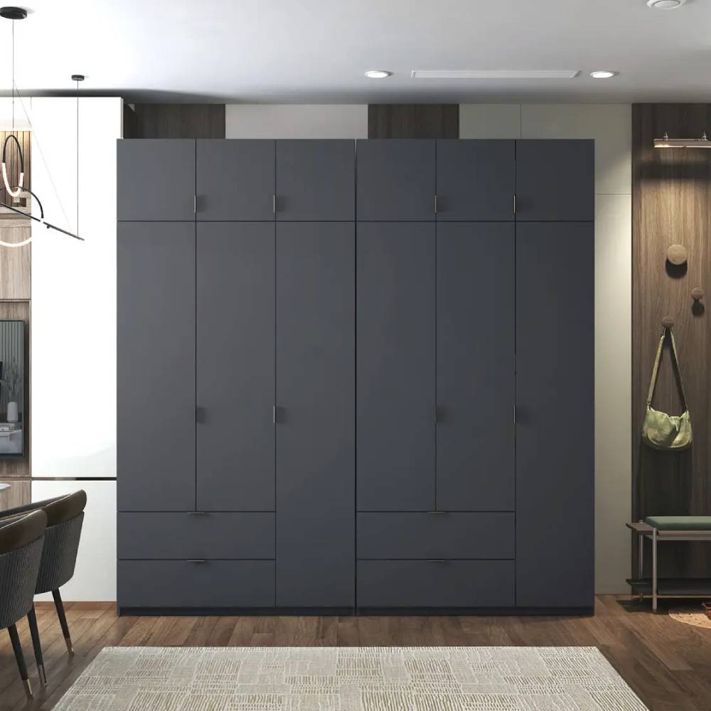 Шафа для одягу Doros Лукас Графіт 3+3 ДСП 240х50х240 DRS-011693 (42005109) Львів - фото 1