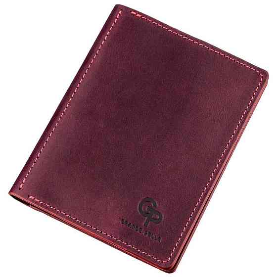 Обложка для автодокументов кожаная GRANDE PELLE 11190 Бордовая Киев
