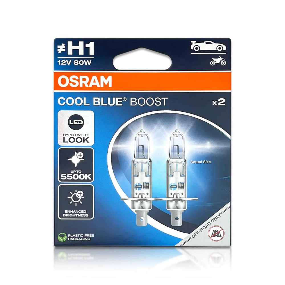 Комплект галогенових ламп OSRAM H1 62150CBB-2HB Cool Blue Boost 5500K 80W 12V P14.5S (2 шт) Харків - фото 6