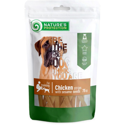 Ласощі для собак Nature&apos;s Protection Chicken strips with sesame 75 г (SNK46102) Вінниця - фото 1