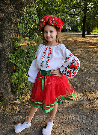 Вишиванка біло-червона з маками для дівчинки Кривий Ріг - фото 5