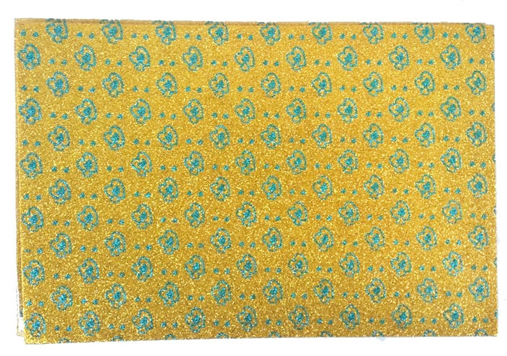 Фоаміран золотистий з малюнком без клею 10 аркушів Київ - фото 1