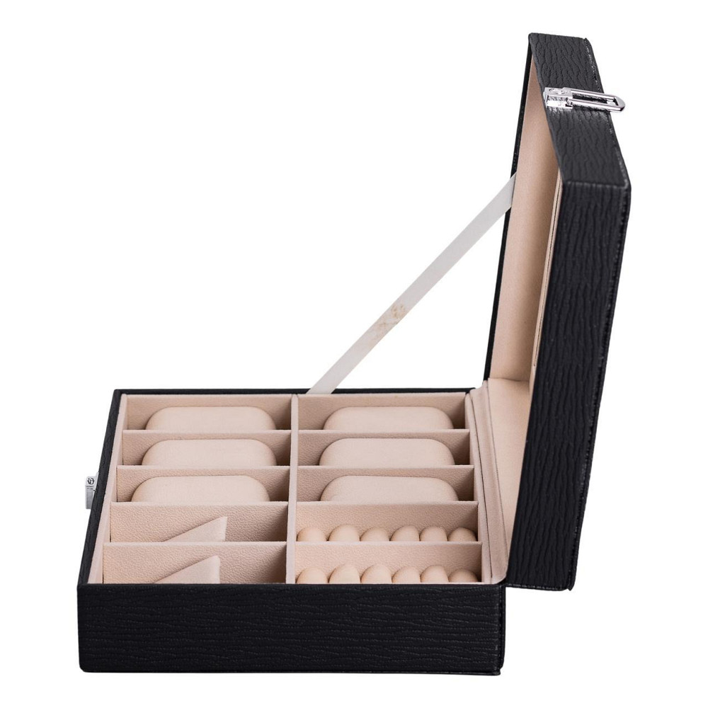 Скринька для прикрас з еко шкіри із дзеркалом органайзер для ювелірних виробів HP-5-6B Київ - фото 4