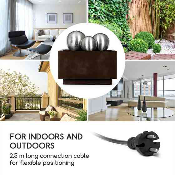 Фонтан Triumvirate Garden для внутреннего и наружного освещения из оцинкованной нержавеющей стали со Ровно