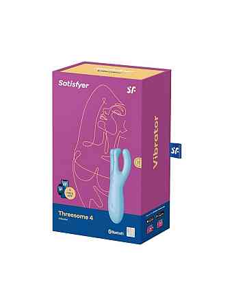 Кліторальний смарт вібратор Satisfyer Threesome 4 Blue з трьома пальчиками Sex Aura Київ