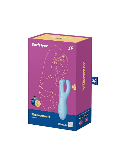 Кліторальний смарт вібратор Satisfyer Threesome 4 Blue з трьома пальчиками Sex Aura Київ - фото 4