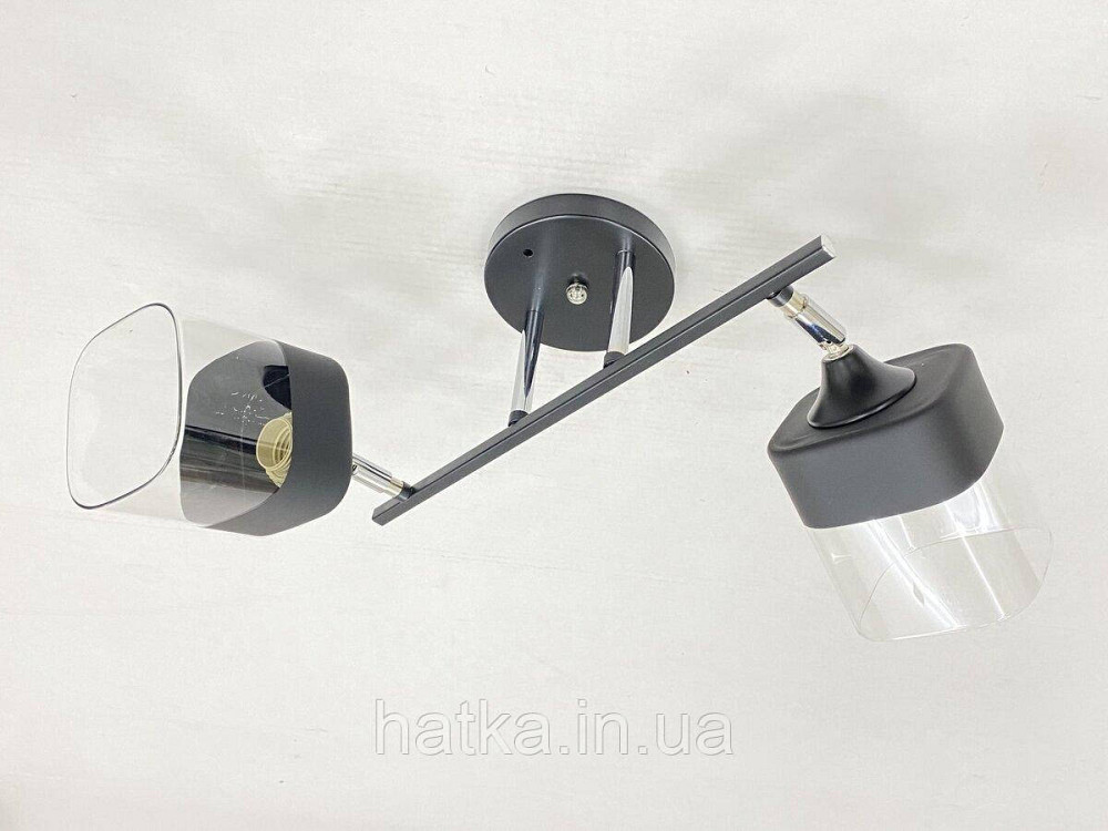 Стельова Люстра на 2 плафони VALESO 91134/2 (Чорний+Хром) Київ - фото 1