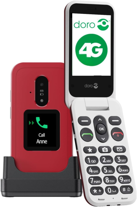 Мобильный телефон-раскладушка Doro Leva E30 4G для пожилых людей, 2.8
