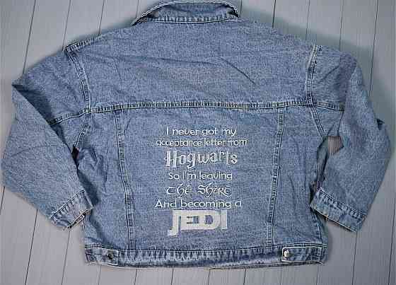 Джинсовая куртка женская оверсайз с вышивкой р 42-46 Харьков