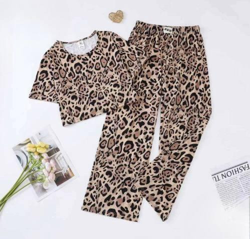 Женский домашний костюм двойка в леопардовый принт бамбук Коричневый, 48/50 Одесса - изображение 2