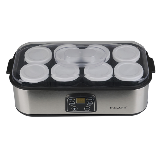 Йогуртница электрическая на 8 баночек по 175 (мл) аппарат для приготовления йогурта 25 Вт йогуртница с таймером для дома SK2303SS Киев