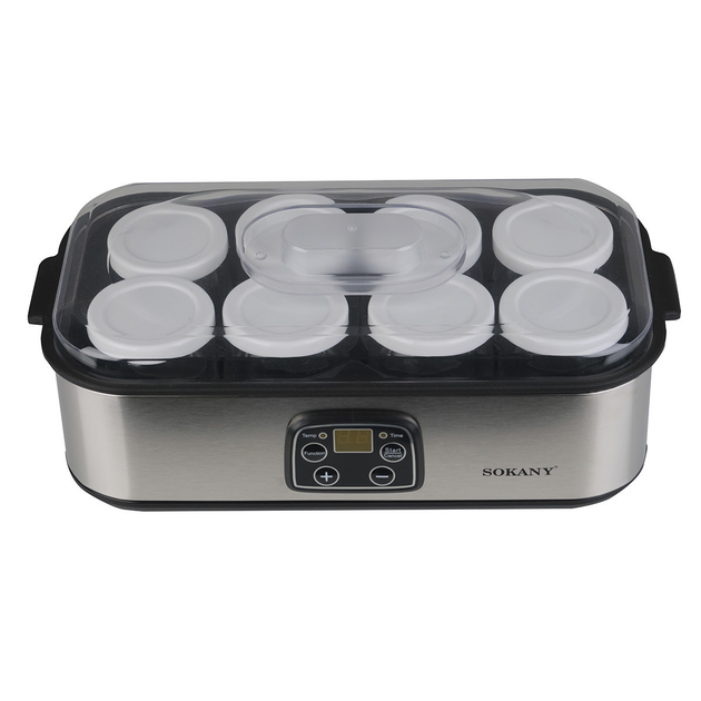 Йогуртница электрическая на 8 баночек по 175 (мл) аппарат для приготовления йогурта 25 Вт йогуртница с таймером для дома SK2303SS Киев - изображение 3