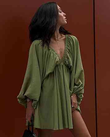 Женское легкое мини платье свободного кроя креп жатка Одесса