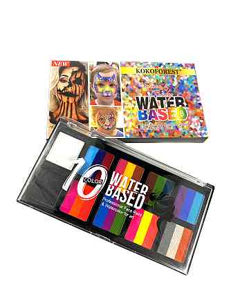 Фарби для бодіарту гіпоалергенні на водній основі для обличчя та тіла, аквагрим 10 кольорів Кам'янець-Подільський