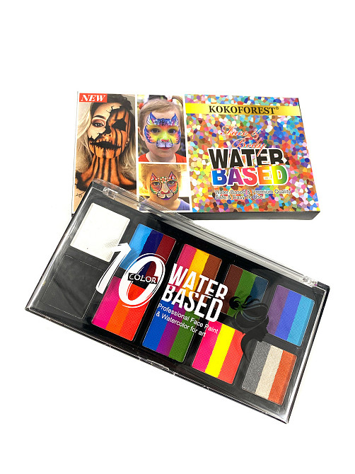 Фарби для бодіарту гіпоалергенні на водній основі для обличчя та тіла, аквагрим 10 кольорів Кам'янець-Подільський - фото 1