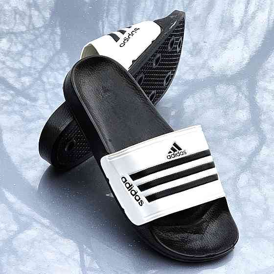 Шльопанці Adidas Чорні Сланці Тапочки Білі Адідас Жіночі (розміри: 38,39,40,41) Дніпро