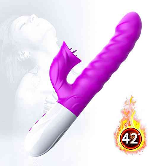 Вибратор для двойной стимуляции Silicon, Vibrator 7 Function and Heating Mode, PURPLE Sex Aura Киев