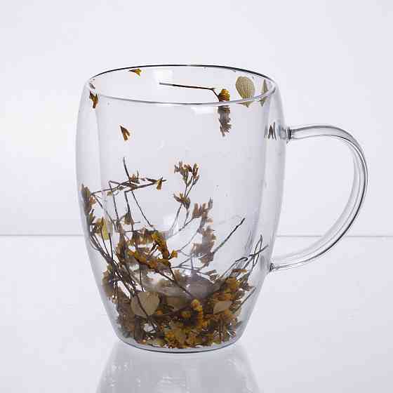 Чашка з подвійними стінками з термостійкого скла 350 мл Київ